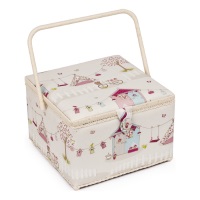 
Hobby Gift Holiday Design Square Sewing Basket Pink & Blue on Cream Extra Large (30.5 x 30.5 x 22cm)
